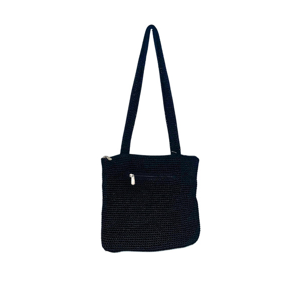 The Sak Original Black Crochet Knit Shoulder Bag Purse display picture 1